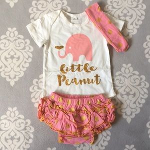 Little Peanut - Baby Girl Set: Onesie, Skirt 🐘